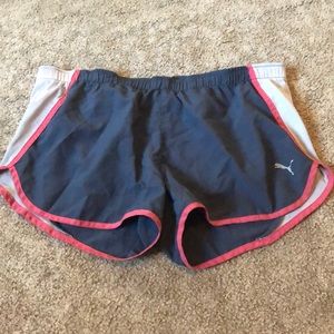 Grey and pink puma shorts